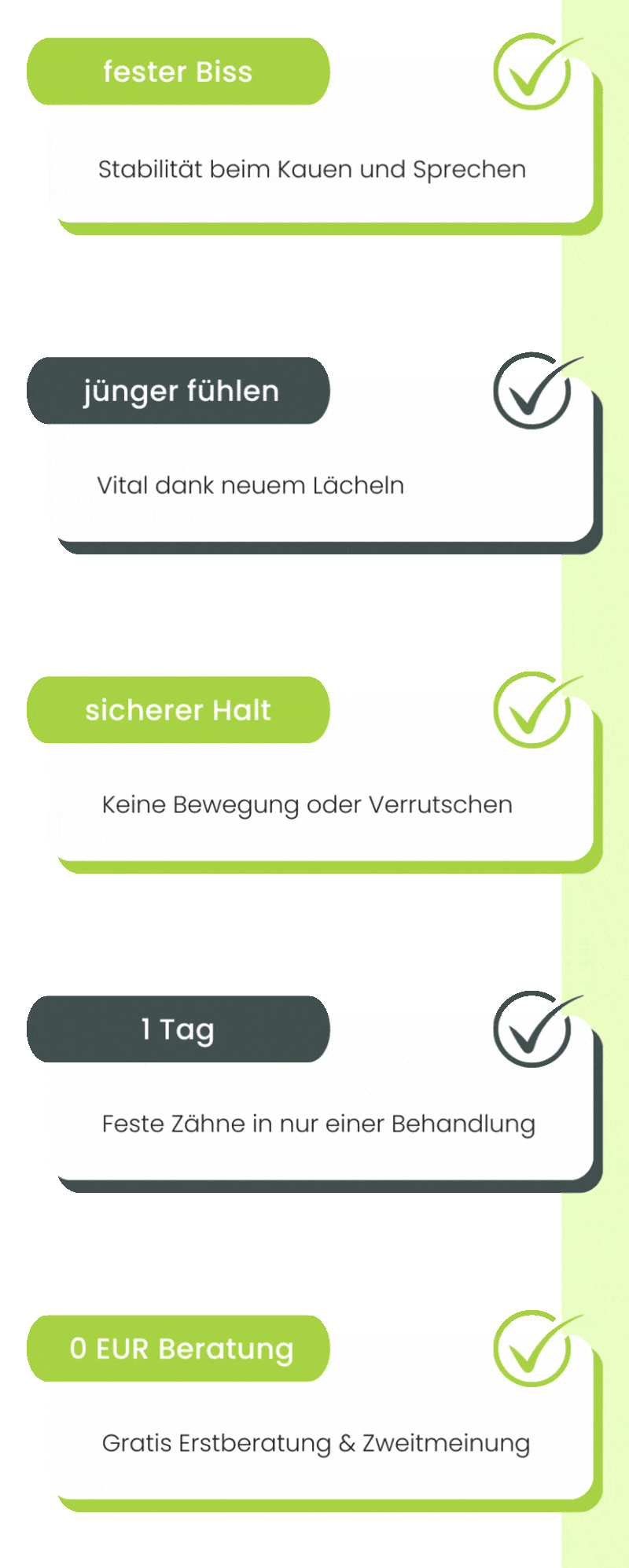 Vorteile von Zahnimplantate, Infografik Die Vorteile von Zahnimplantaten, Infografik